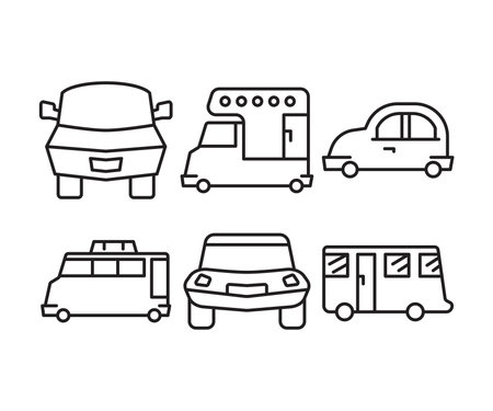 Set of transport and car iconsのイラスト素材