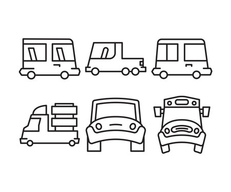 Set of transport and car iconsのイラスト素材