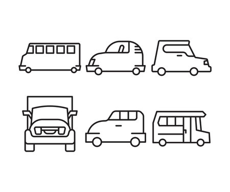 Set of transport and car iconsのイラスト素材