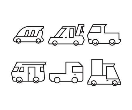 set of car icons line illustrationのイラスト素材