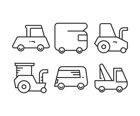 Set of transport and car iconsのイラスト素材