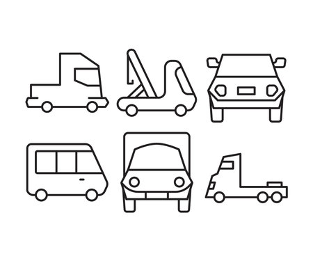 Set of transport and car iconsのイラスト素材
