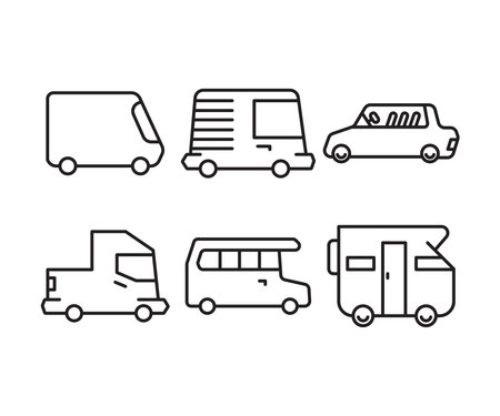 Set of transport and car iconsのイラスト素材