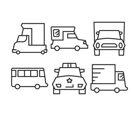 Set of transport and car iconsのイラスト素材
