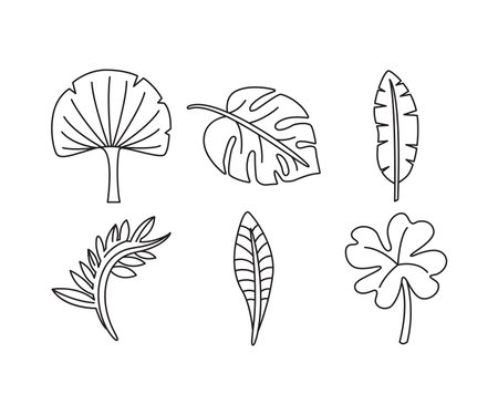 Leaf icon set vector illustrationのイラスト素材
