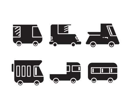 Set of transport and car iconsのイラスト素材