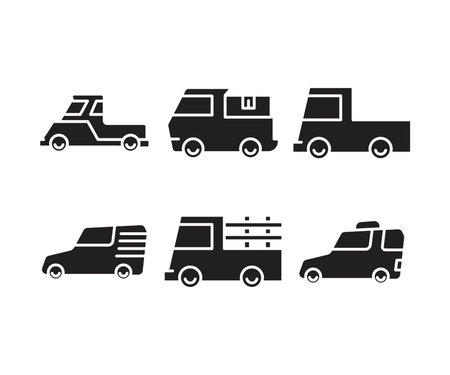 Set of transport and car iconsのイラスト素材