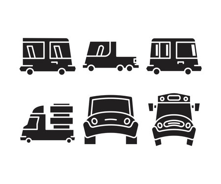 Set of transport and car iconsのイラスト素材