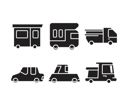 Set of transport and car iconsのイラスト素材