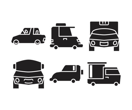Set of transport and car iconsのイラスト素材
