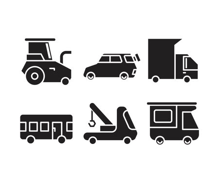 Set of transport and car iconsのイラスト素材