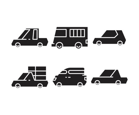 Set of transport and car iconsのイラスト素材
