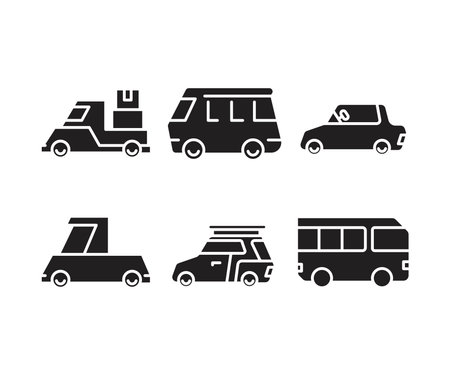 Vehicle transport and car icons setのイラスト素材