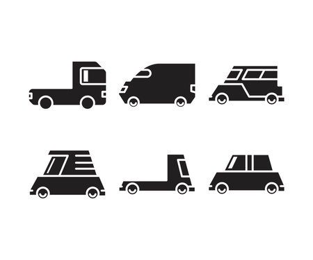 Vehicle transport and car icons setのイラスト素材