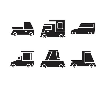 Set of transport and car iconsのイラスト素材