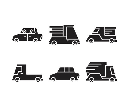 Vehicle transport and car icons setのイラスト素材
