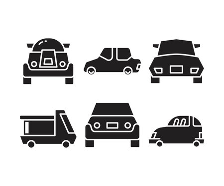 Set of transport and car iconsのイラスト素材