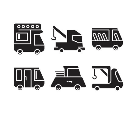 Vehicle transport and car icons setのイラスト素材