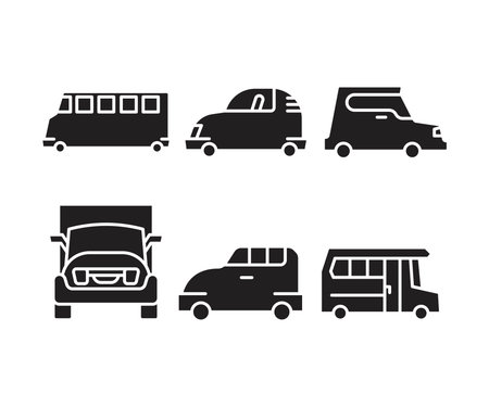 Vehicle transport and car icons setのイラスト素材