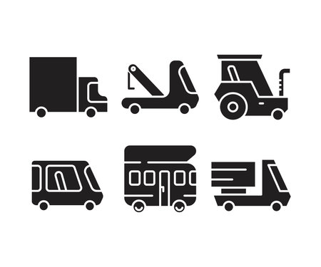 Set of transport and car iconsのイラスト素材