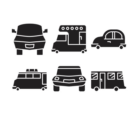 Set of transport and car iconsのイラスト素材