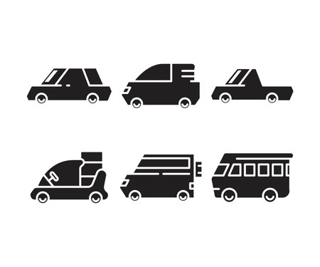 Vehicle transport and car icons setのイラスト素材