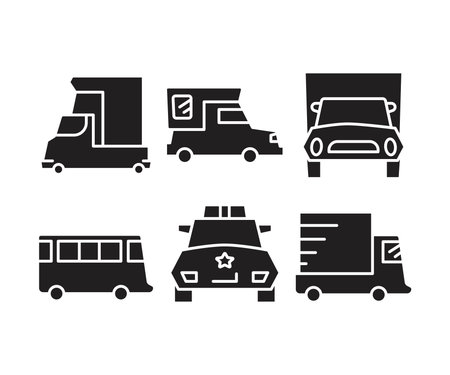 Vehicle transport and car icons setのイラスト素材