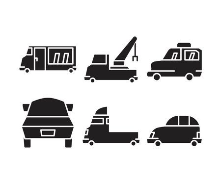 Vehicle transport and car icons setのイラスト素材