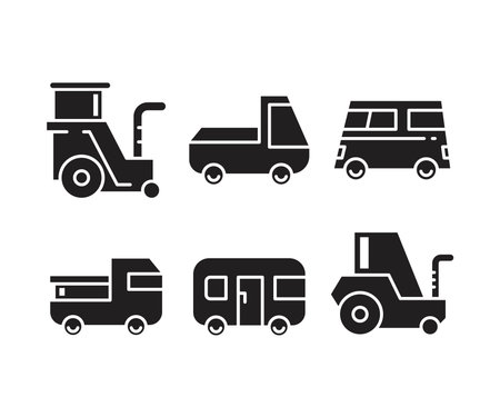 Vehicle transport and car icons setのイラスト素材