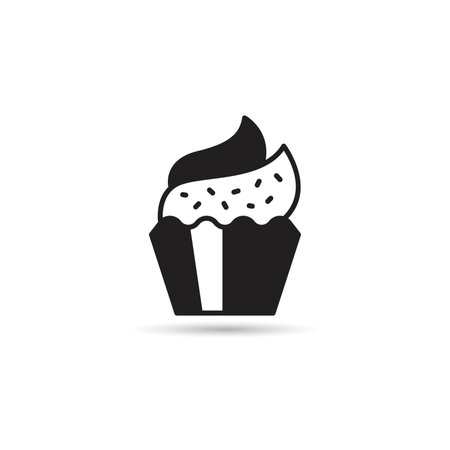 Birthday cake icon on white backgroundのイラスト素材