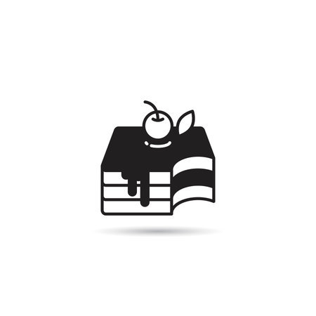 Pudding icon on white background with shadowのイラスト素材