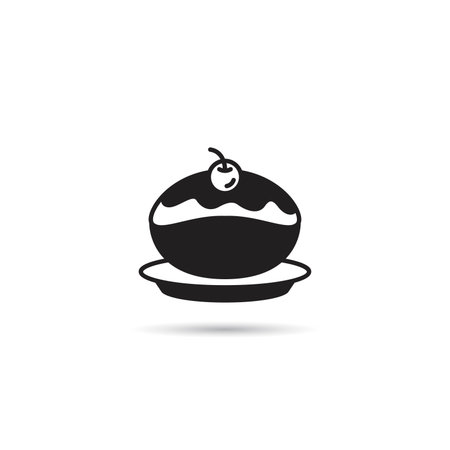 Piece of cake icon on white backgroundのイラスト素材