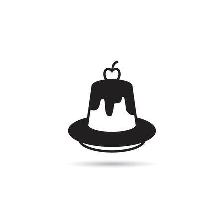 Piece of cake icon on white backgroundのイラスト素材