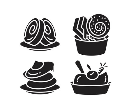 dessert and bakery icons setのイラスト素材
