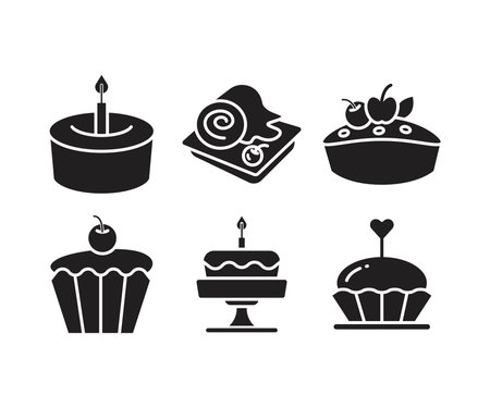 dessert and bakery icons setのイラスト素材