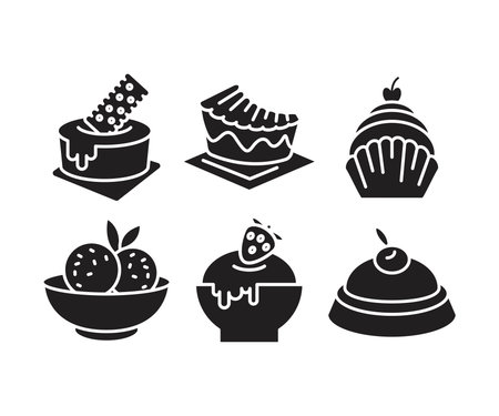 dessert and bakery icons setのイラスト素材