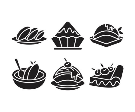 dessert and bakery icons setのイラスト素材