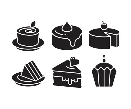 dessert and bakery icons setのイラスト素材