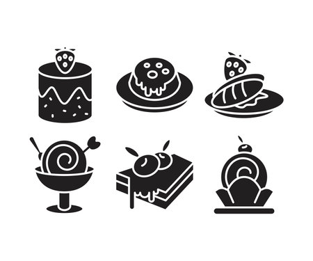 dessert and bakery icons setのイラスト素材