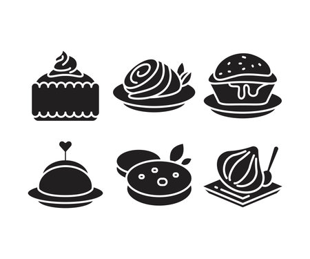dessert and bakery icons setのイラスト素材