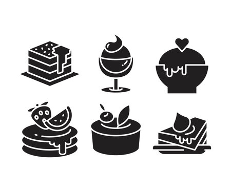 dessert and cake icons setのイラスト素材
