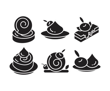 dessert and bakery icons setのイラスト素材