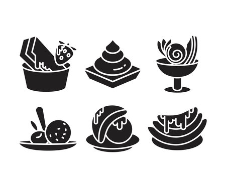 dessert and cake icons setのイラスト素材