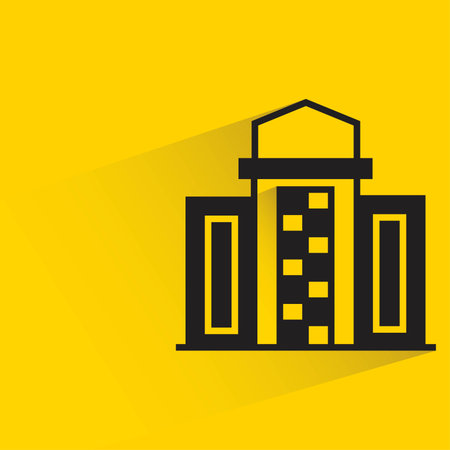 house building on yellow backgroundのイラスト素材