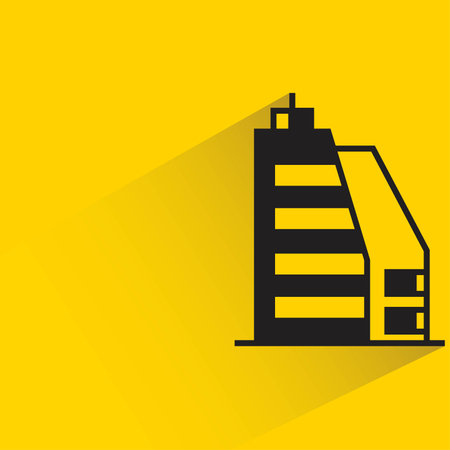 apartment tower on yellow backgroundのイラスト素材
