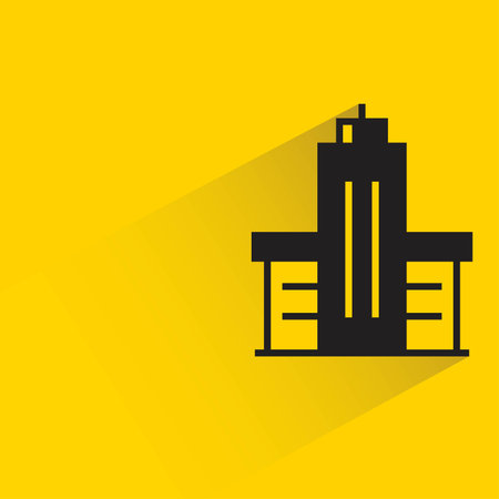 office building on yellow backgroundのイラスト素材