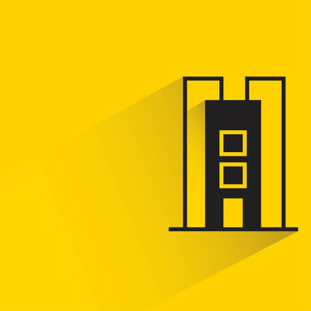 apartment tower on yellow backgroundのイラスト素材