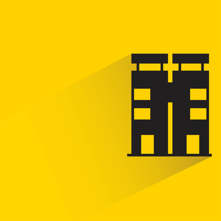 apartment tower on yellow backgroundのイラスト素材