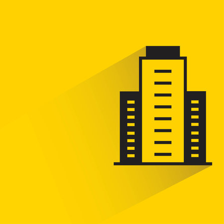 city tower on yellow backgroundのイラスト素材