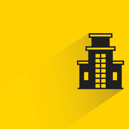 house building on yellow backgroundのイラスト素材